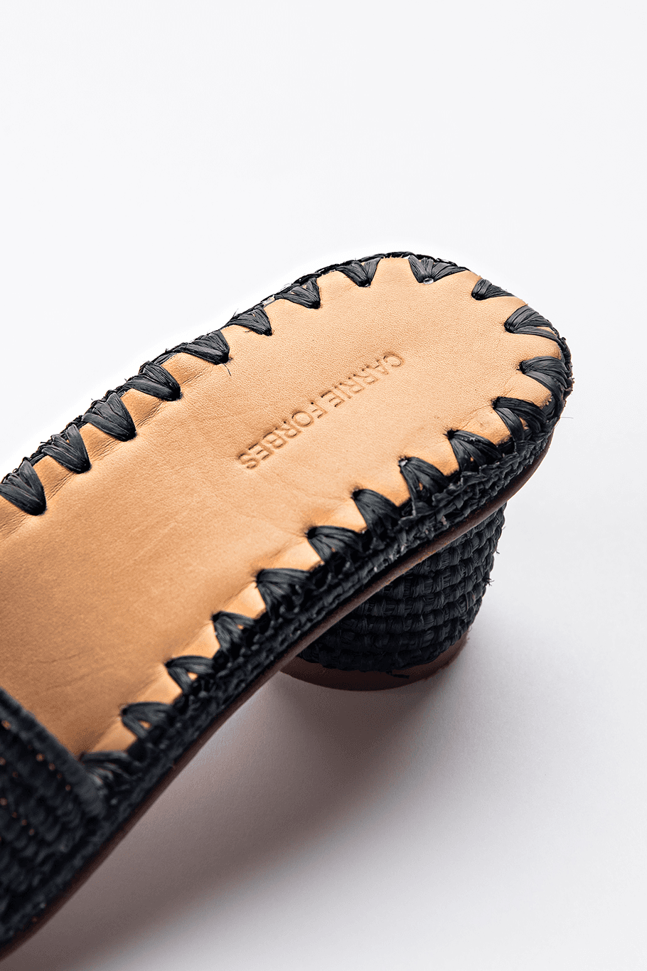 Handwoven Raffia Heeled Sandals by Carrie Forbes