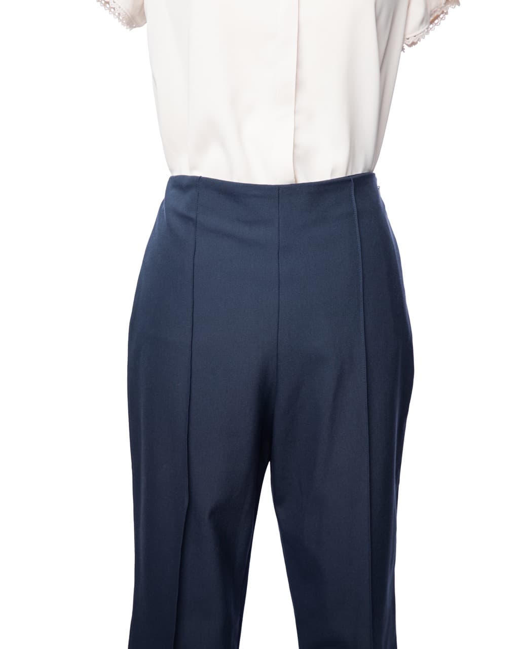 Theory Pintuck Navy Slim Straight Ankle Dress Pants NWT