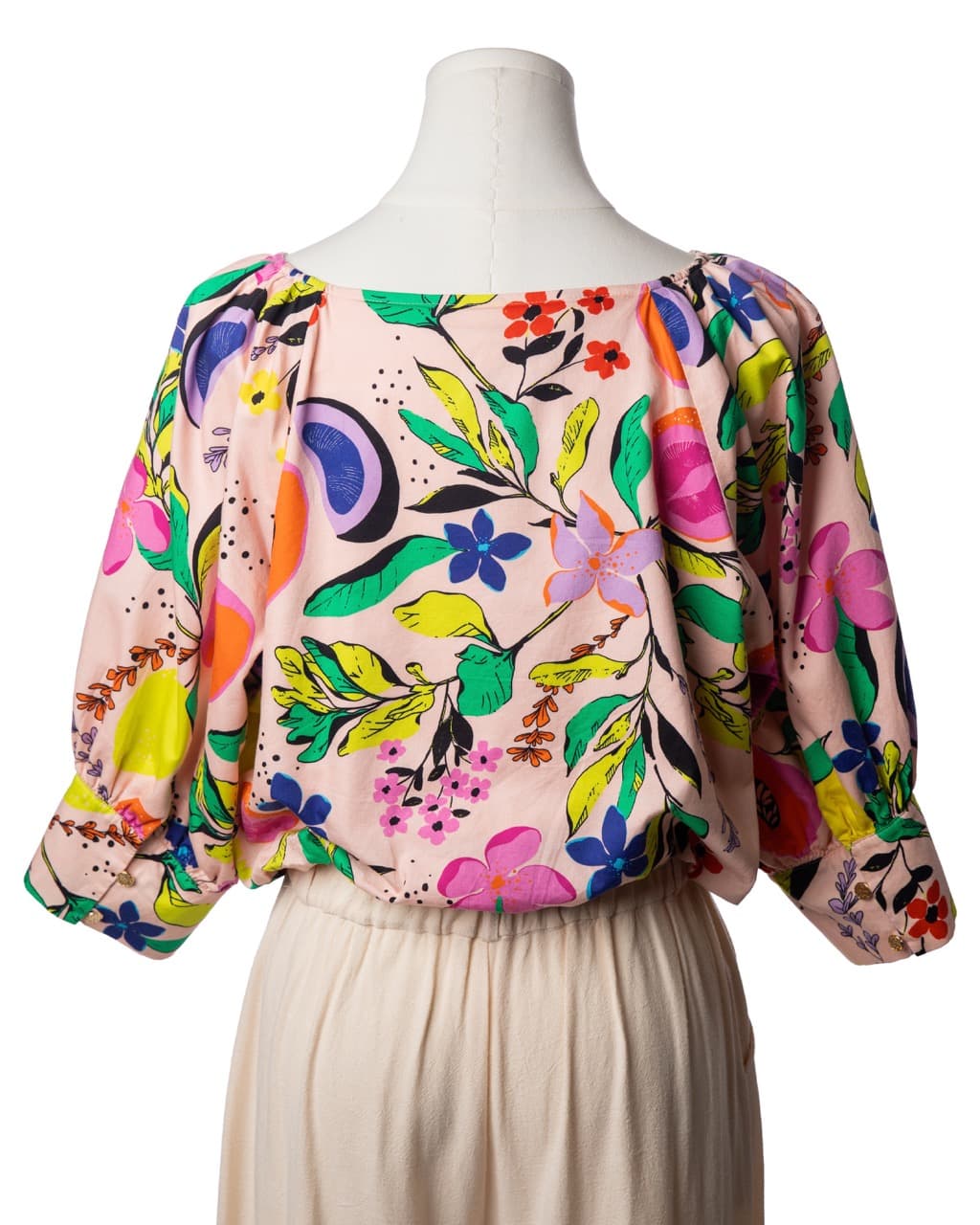 Emily McCarthy Botanical Print Silk Blouse
