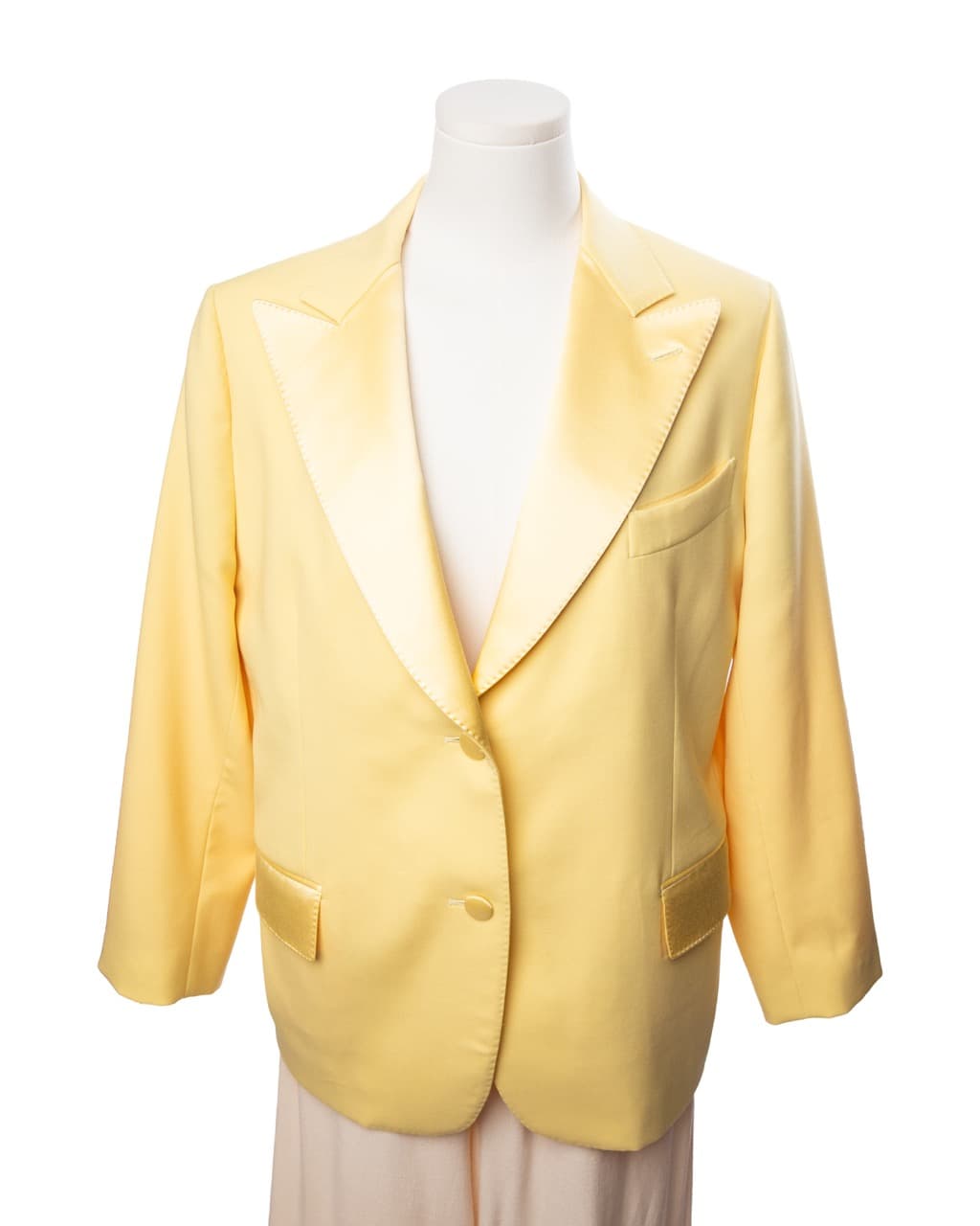 St. John Collection Wool Satin-Lapel Blazer