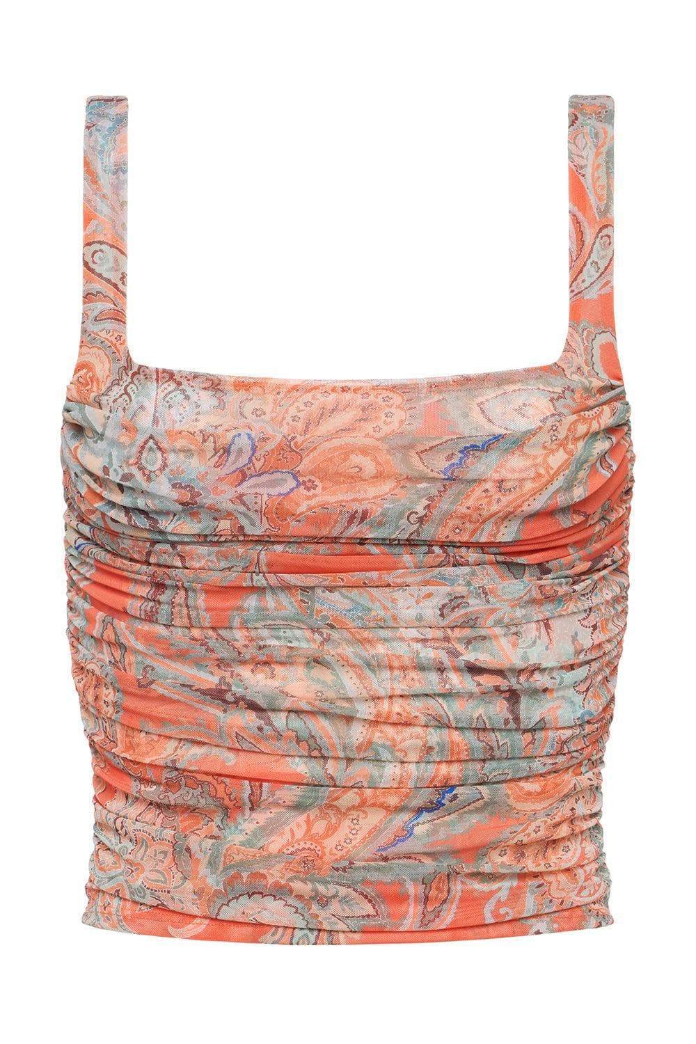 L’AGENCE “Rasha” Ruched Mesh Tank- New with Tag