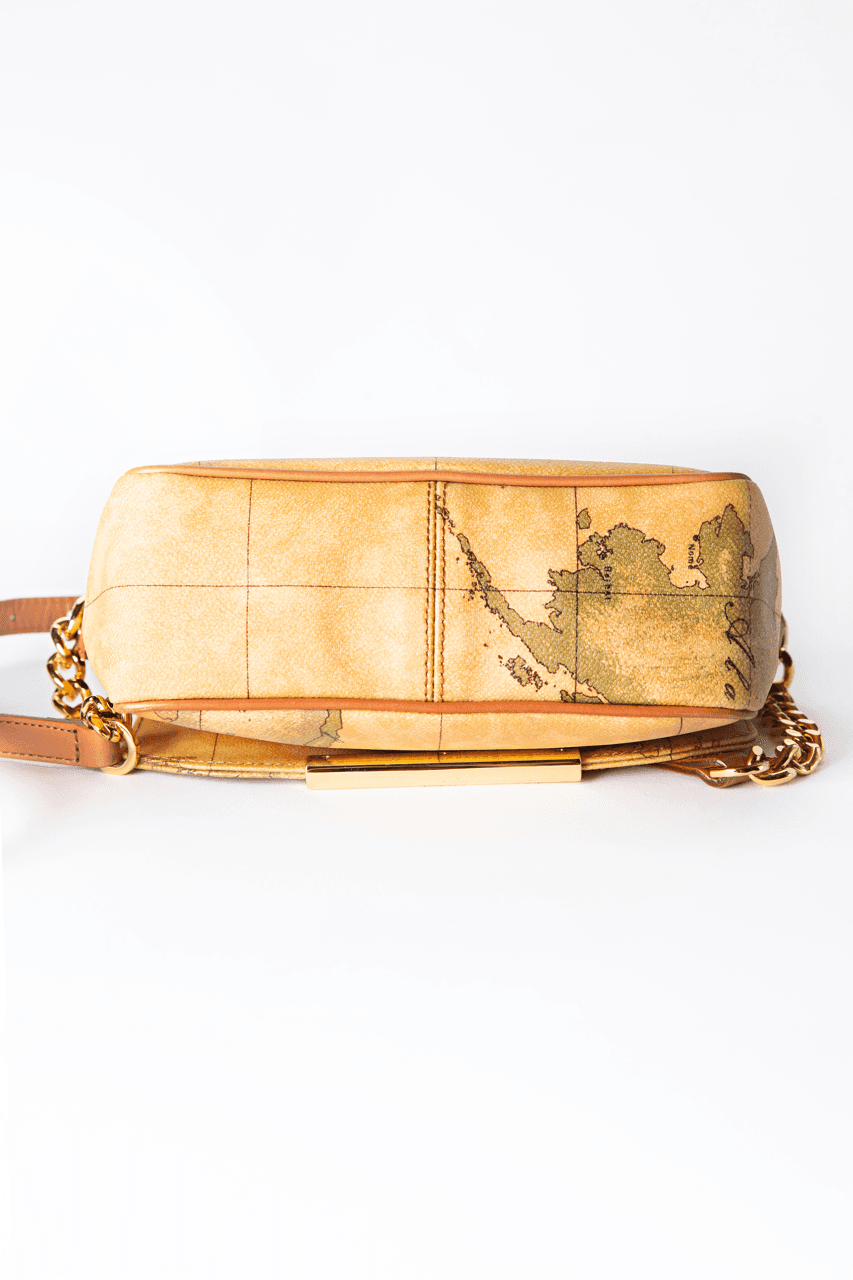 Alviero Martini 1A Classe Geo Classic Map-Print Chain Crossbody Bag