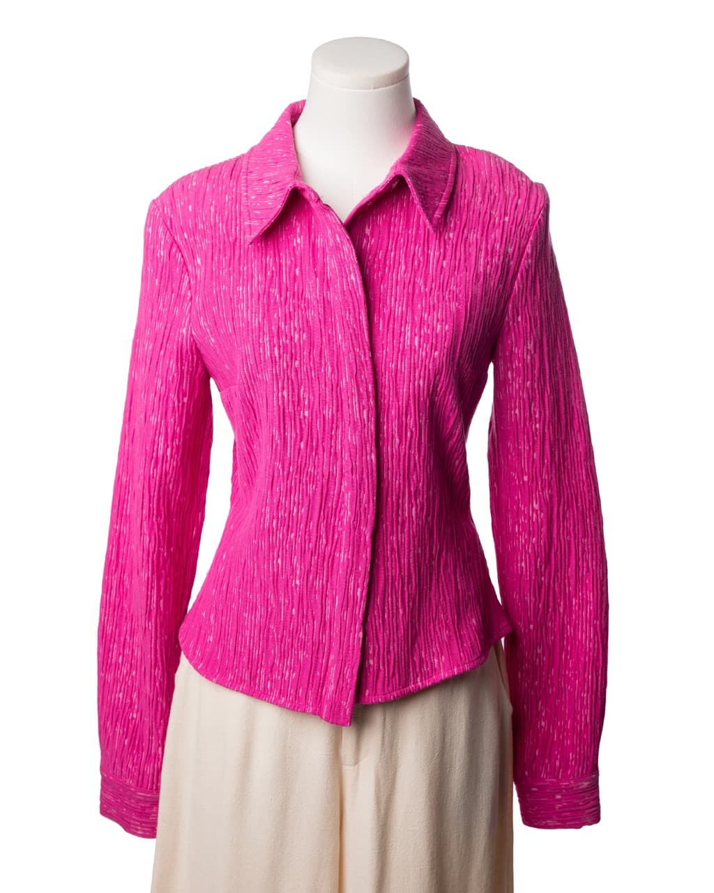 Stine Goya NWT Fuchsia Textured Lace-Up Back Shirt
