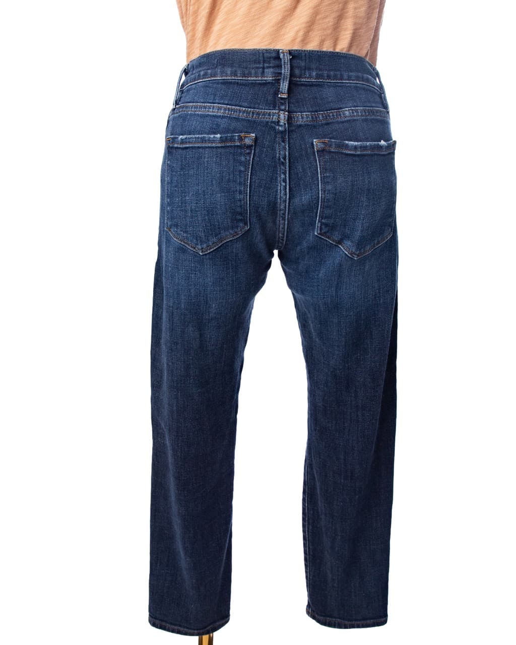 FRAME Le Garçon Crop Distressed Straight-Leg Jeans