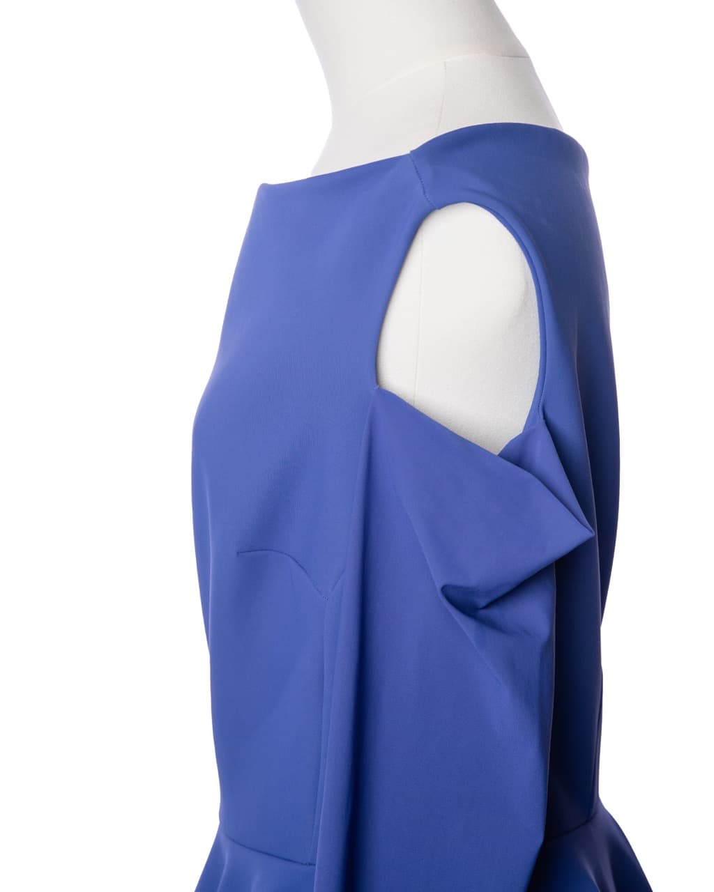 La Petite Robe di Chiara Boni Cobalt Blue Off-Shoulder Peplum Dress