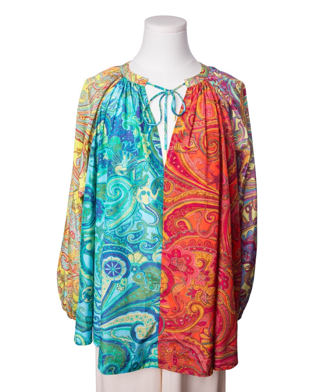 ALÉMAIS Paisley Tie-Neck Blouse NWT