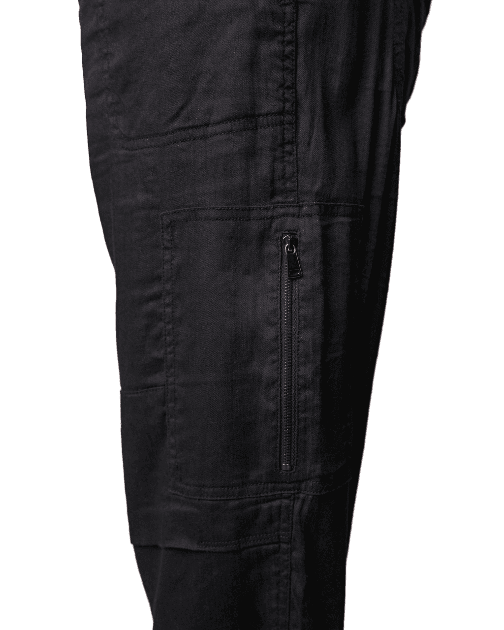 Vince Black Linen-Blend Utility Cargo Pants