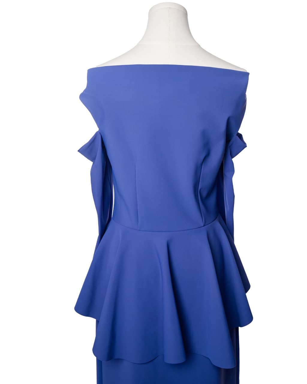 La Petite Robe di Chiara Boni Cobalt Blue Off-Shoulder Peplum Dress