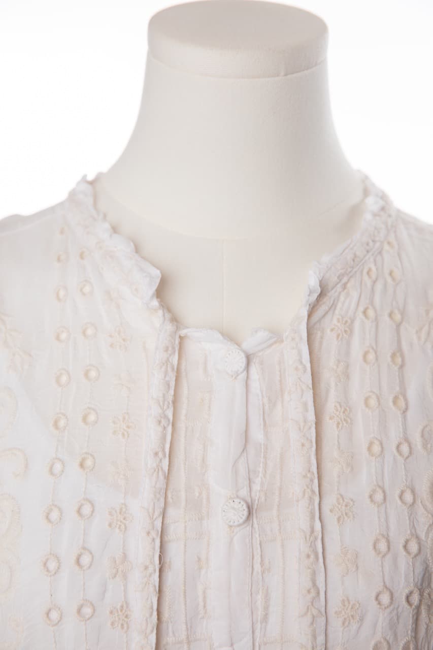 Johnny Was Embroidered Sleeveless Cupra Blend Boho Blouse