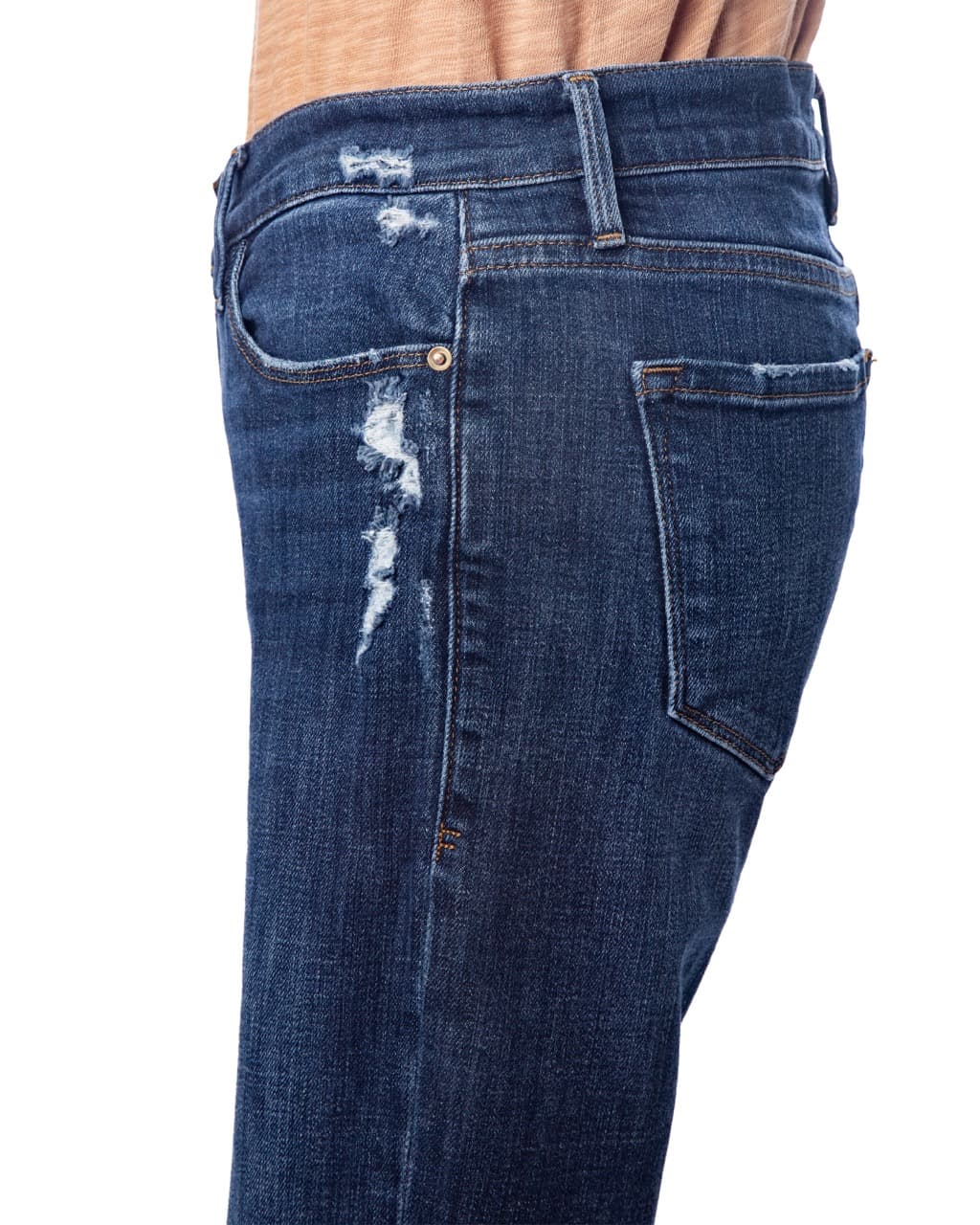FRAME Le Garçon Crop Distressed Straight-Leg Jeans