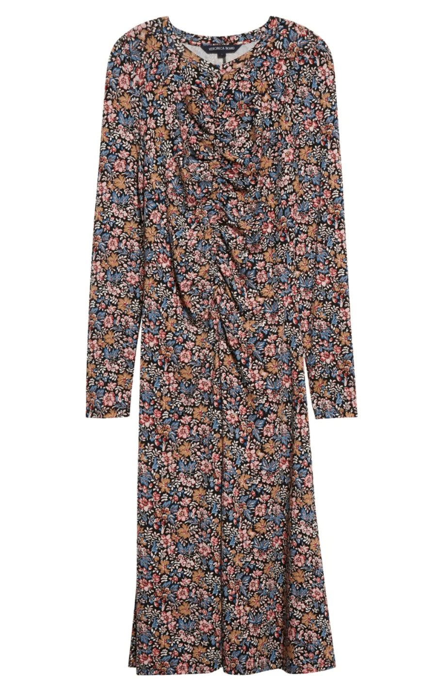 Veronica Beard Gale Floral Ruched Midi Dress