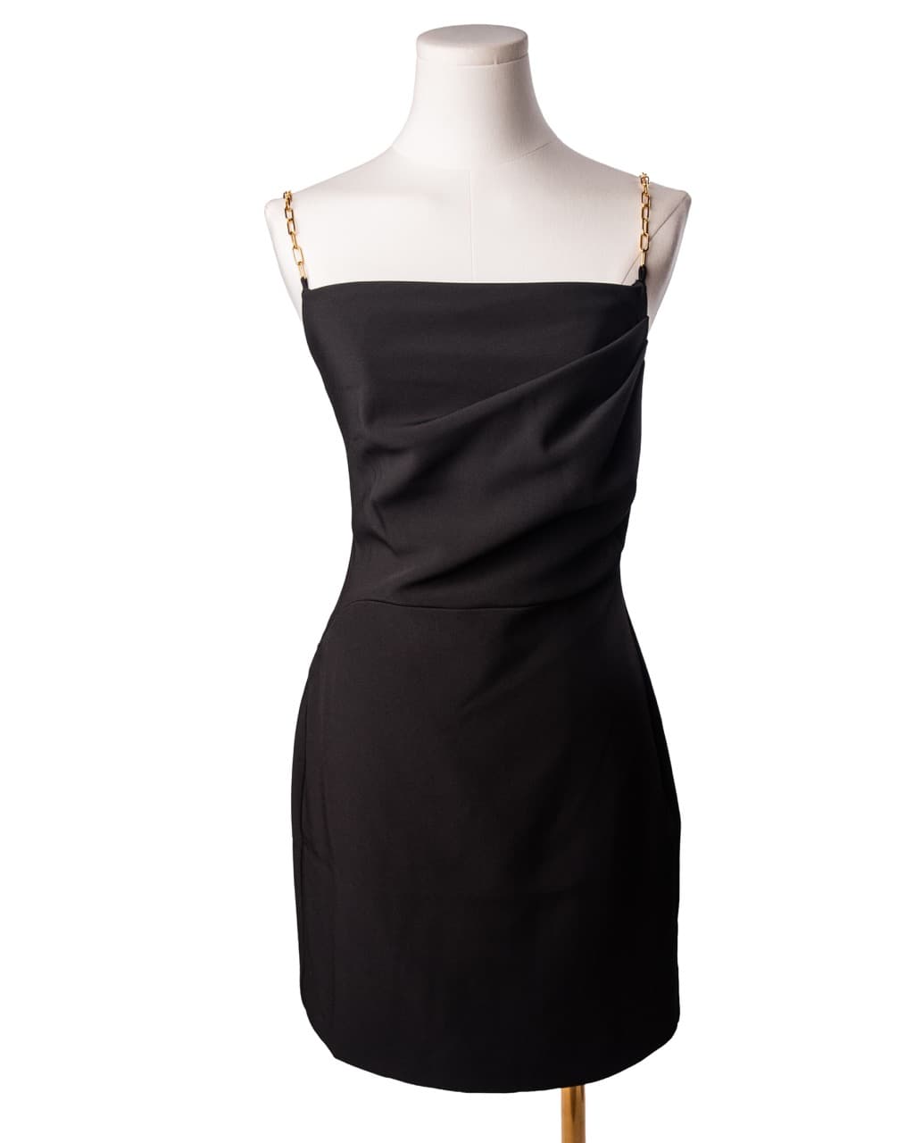 HALSTON Draped Chain Strap Cocktail Dress | New Without Tags