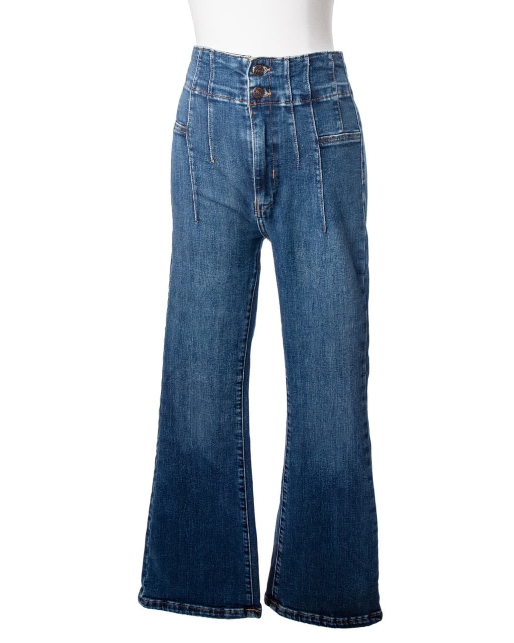 We The Free High-Rise Wide Leg Flare Jeans | Double Button