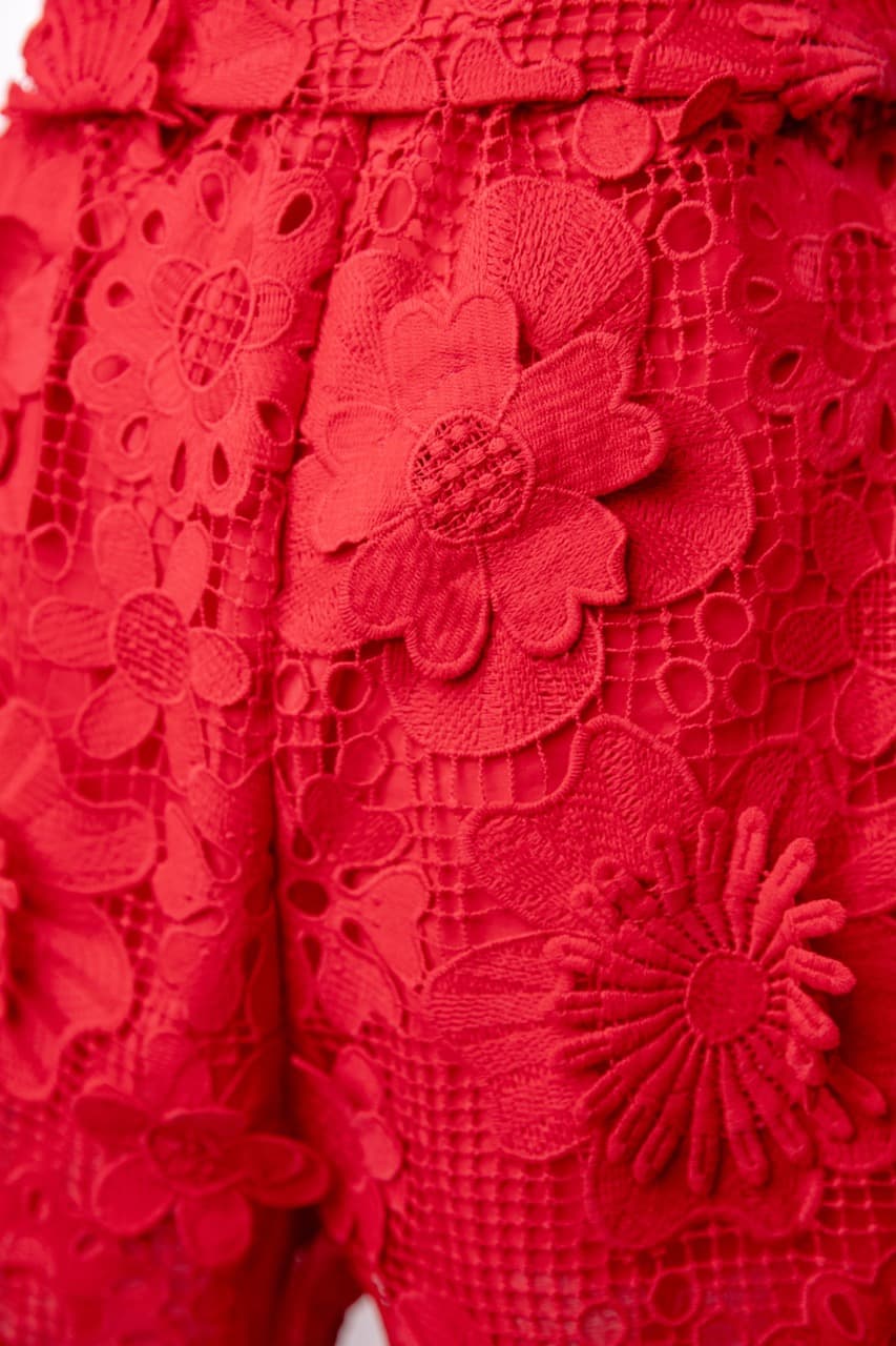 J.Marie Seraphina Floral Lace Belted Romper