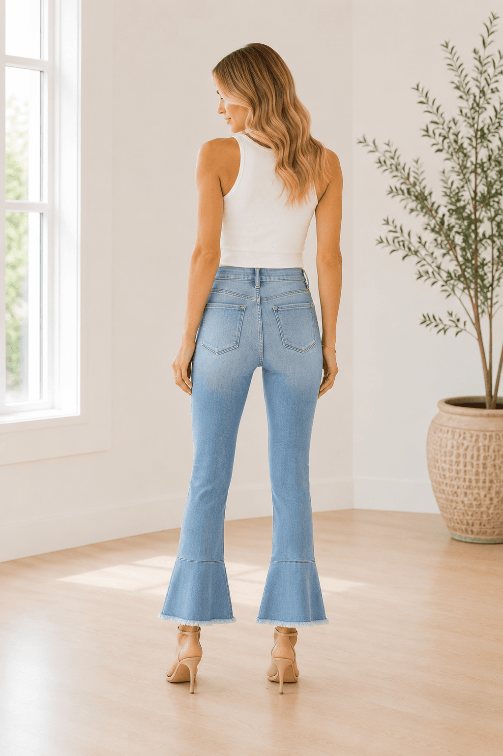 FRAME Frayed Hem Flare Jeans