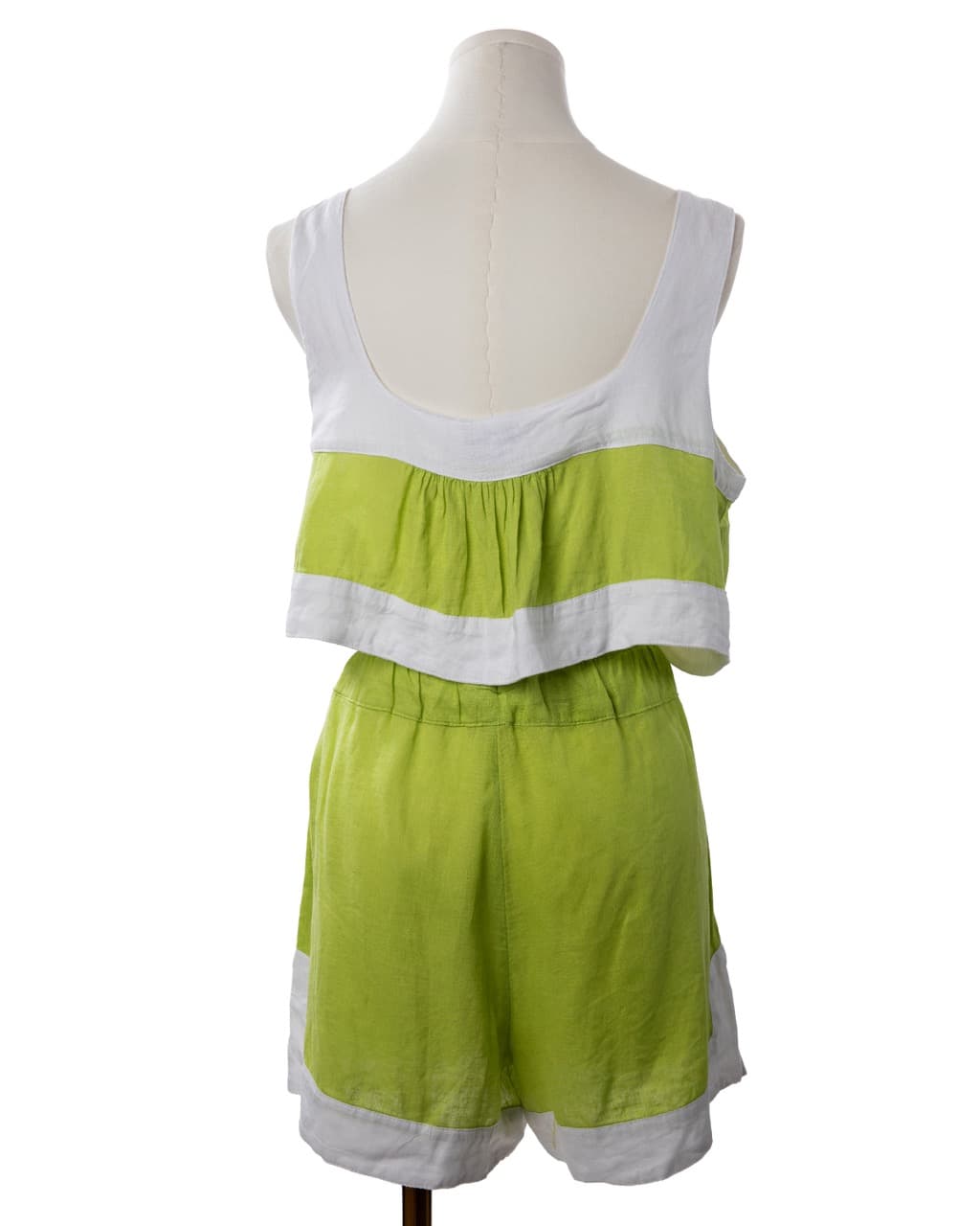 Haute Hippie Lime Linen Blend Crop Top & Shorts Set