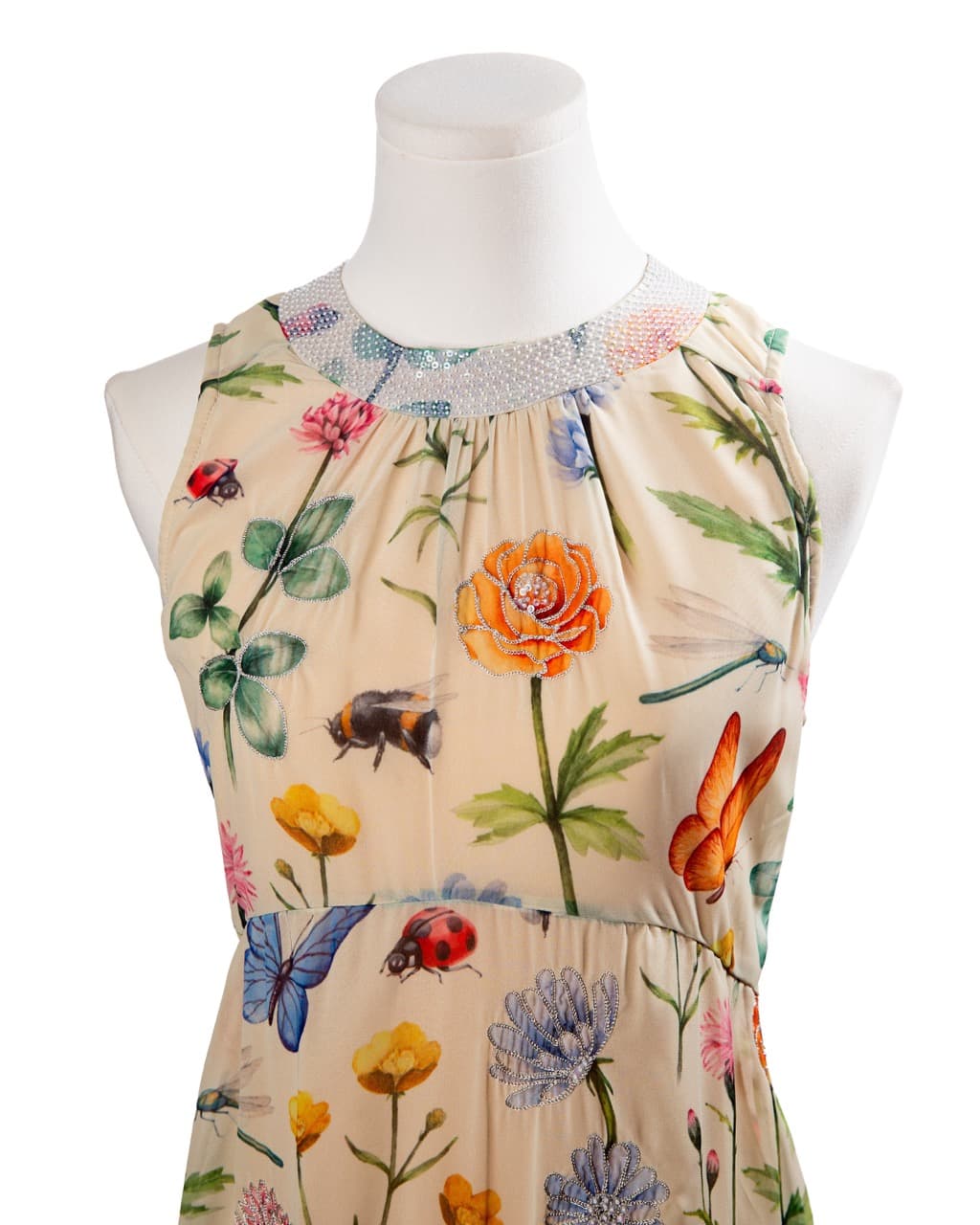 Pankaj & Nidhi Embellished Botanical Midi Dress