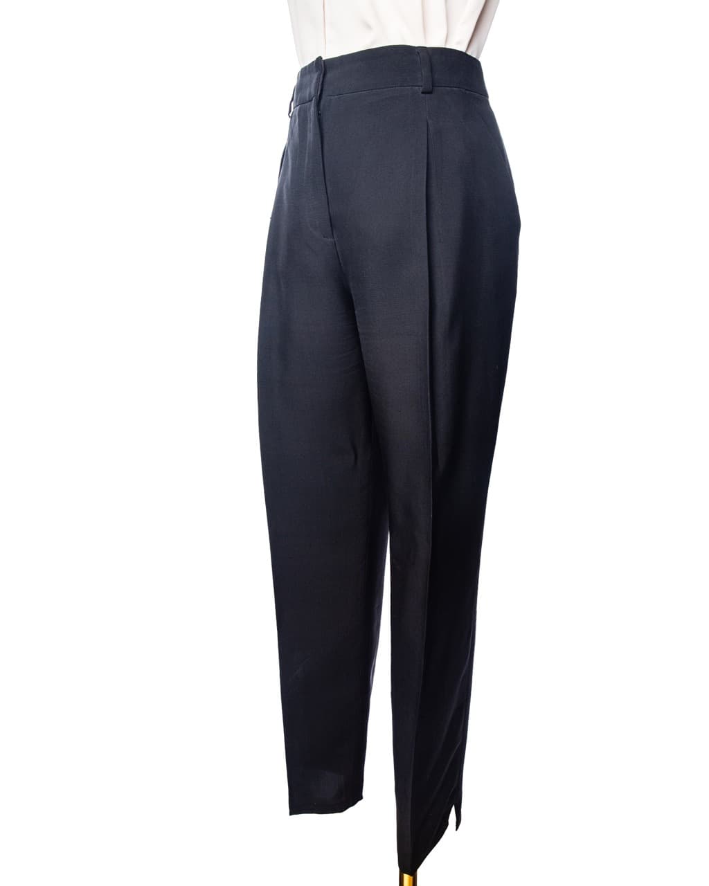 Giorgio Armani 100% Silk Navy Tailored Slacks
