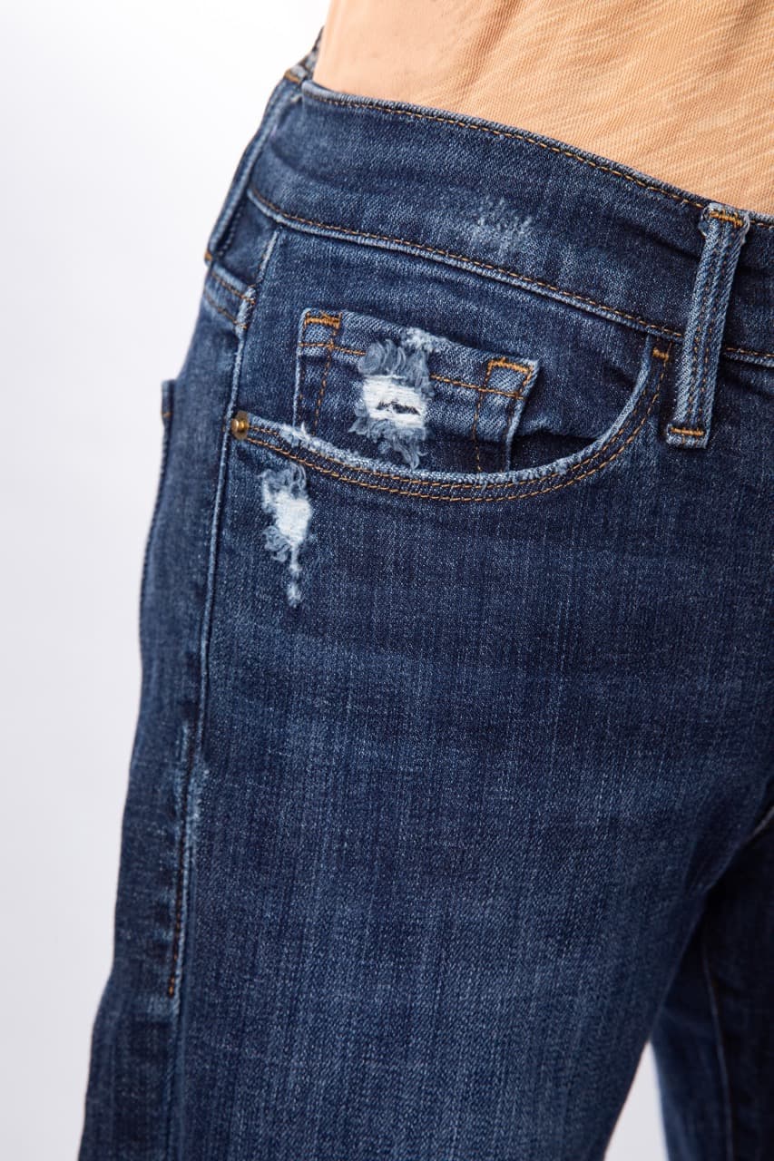 FRAME Le Garçon Crop Distressed Straight-Leg Jeans