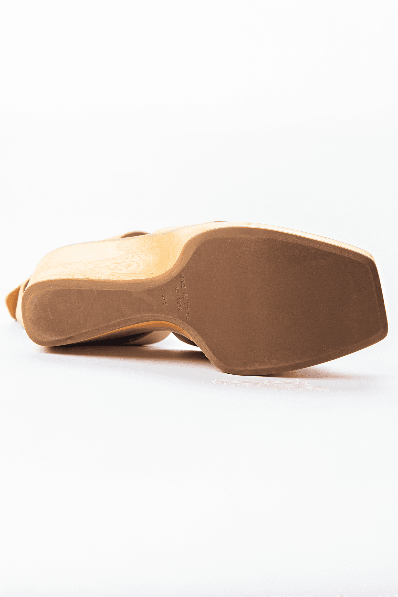Rag & Bone Oatmeal Suede Wooden Platform Wedge Sandals