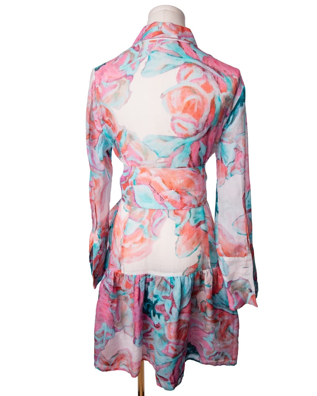 Ala von Auersperg Floral Cotton Voile Shirt Dress with Detachable Belt