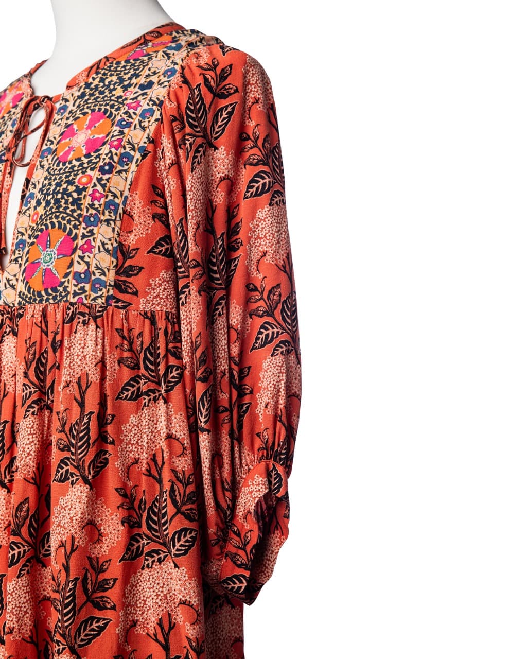 Ba&sh Rust Floral Boho Mini Dress
