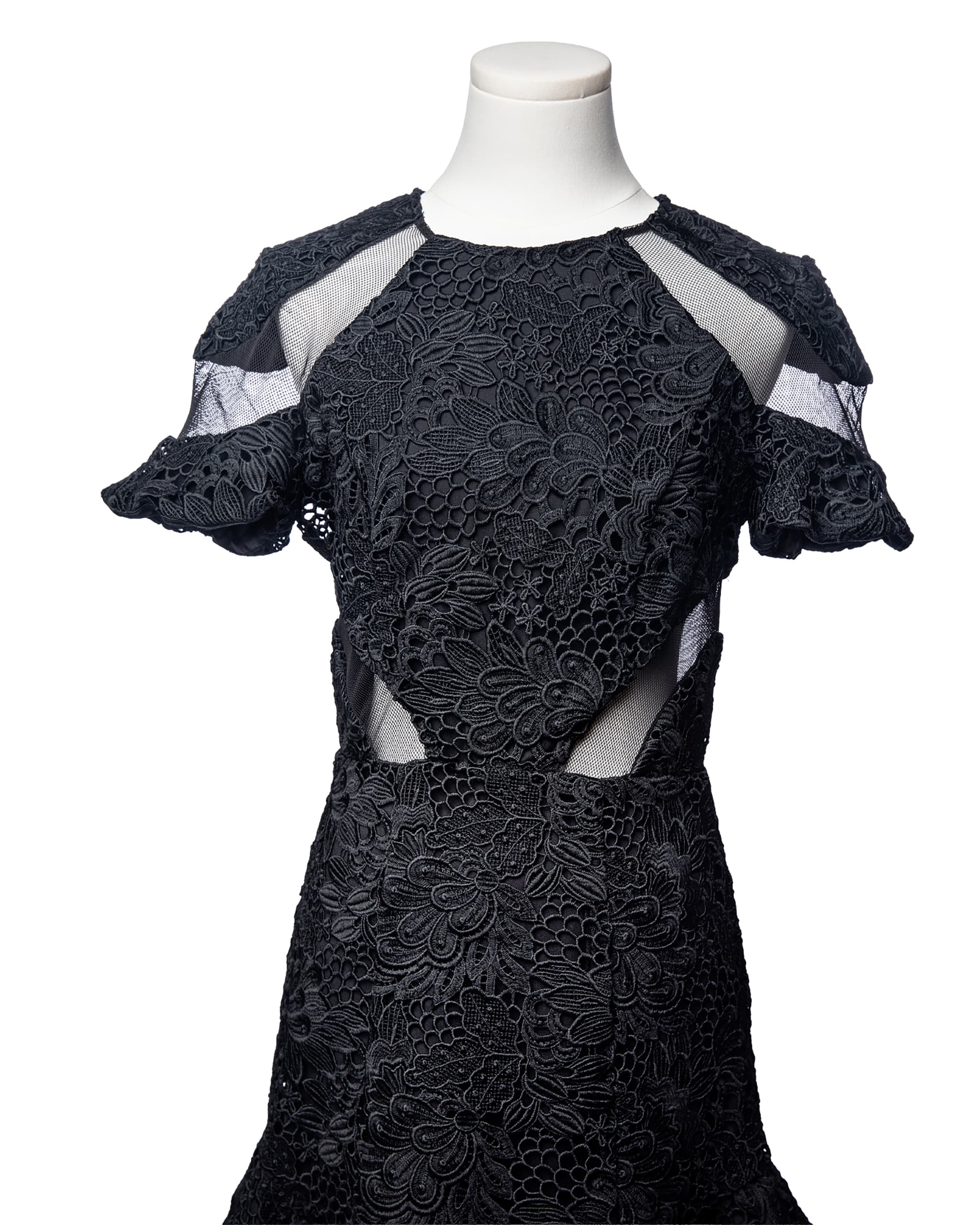 Karina Grimaldi Lila Black Lace Cutout Mini Dress