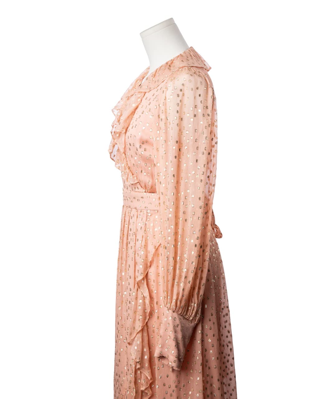 Zimmermann Lurex Silk Metallic Dot Wrap Midi Dress