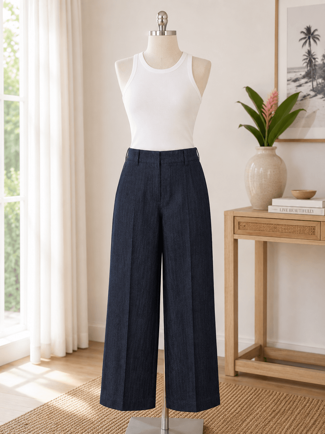 S Max Mara Wide-Leg Denim Trousers- New with Tags