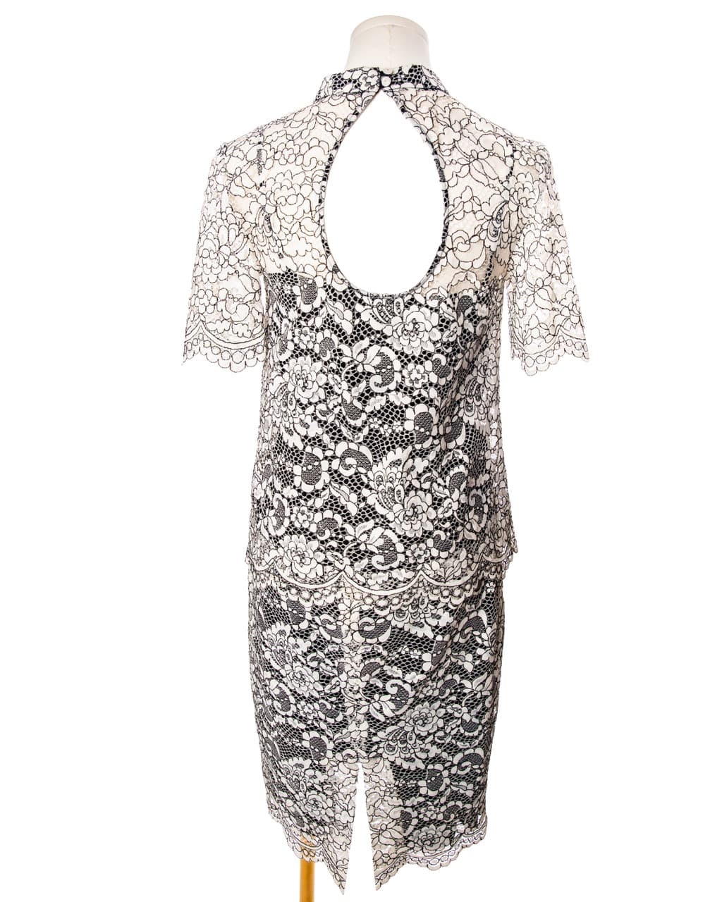 Trina Turk Black & Ivory Lace Two-Piece Top & Pencil Skirt Set