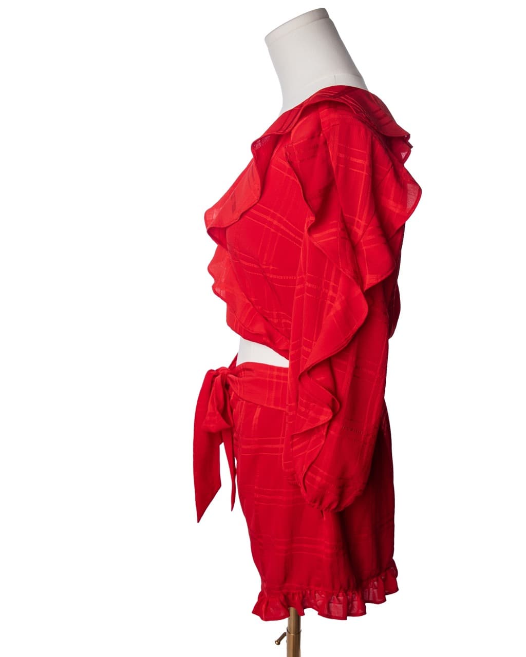 Majorelle Scarlet Ruffle Cutout Romper
