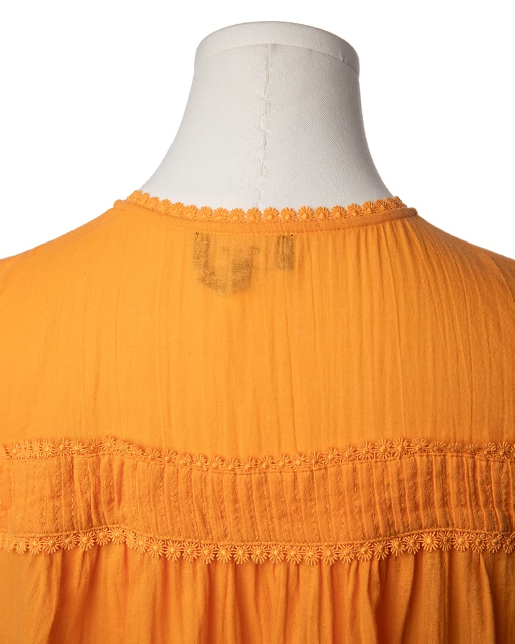ME+EM Orange Pintuck Button Front Blouse - 100% Cotton