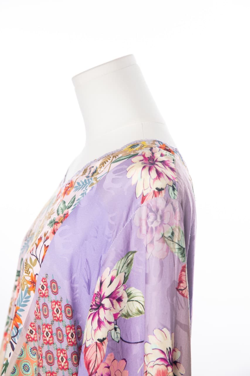 Johnny Was Patchwork Floral Boho Tunic Blouse