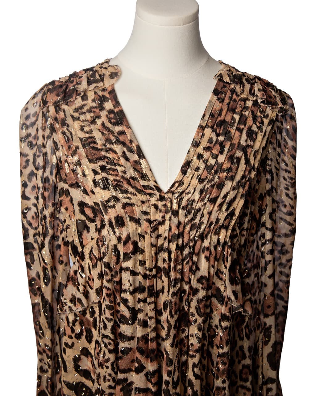 The Kooples Paris Leopard Rain Silk Babydoll Mini Dress