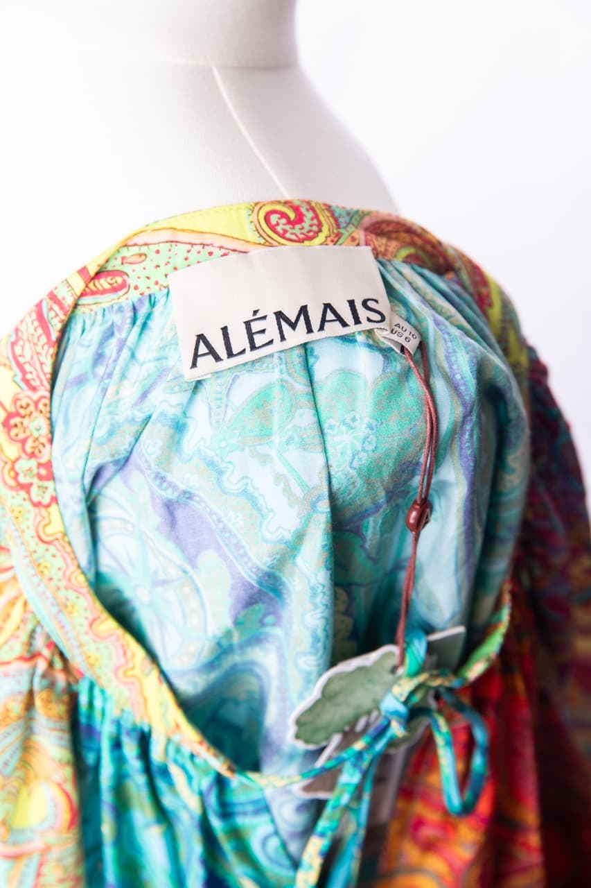 ALÉMAIS Paisley Tie-Neck Blouse NWT