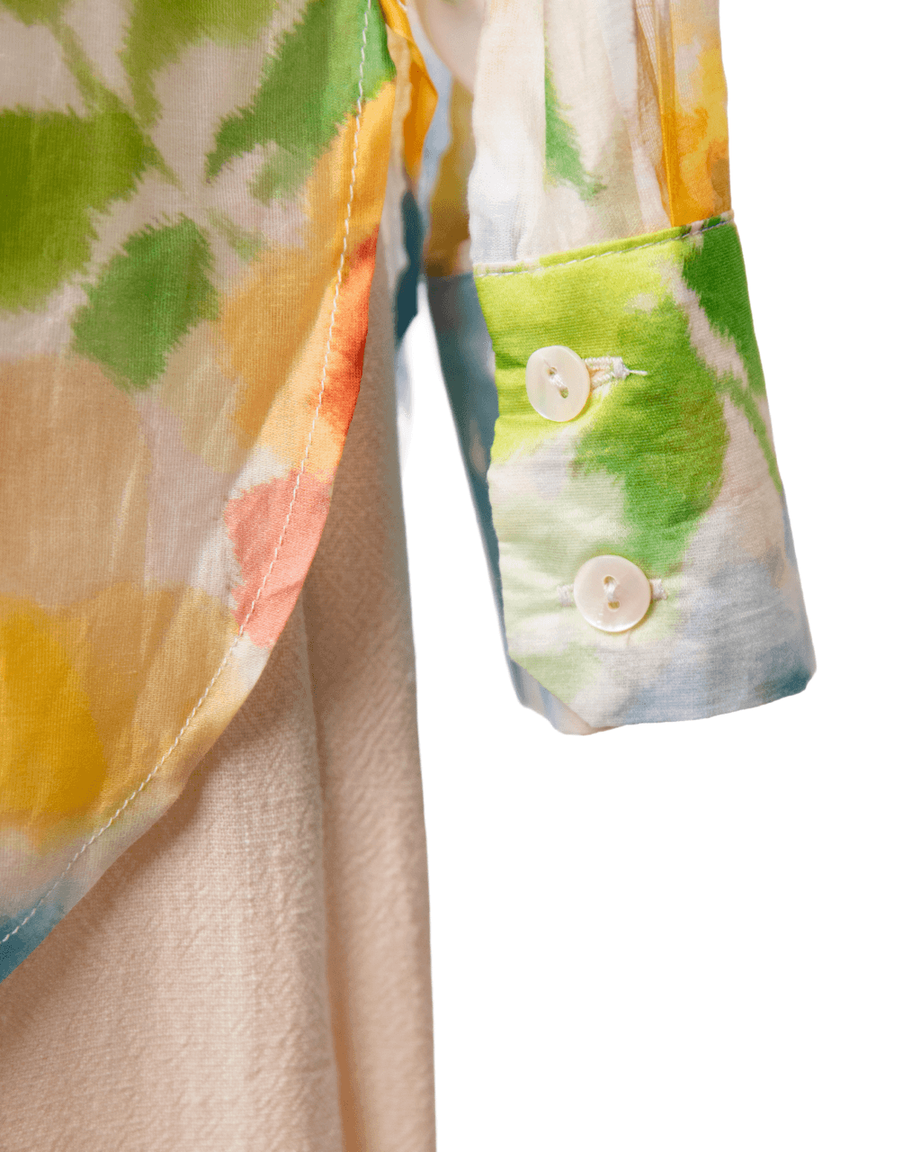 Bailey/44 Watercolor Floral Semi-Sheer Button-Down Blouse