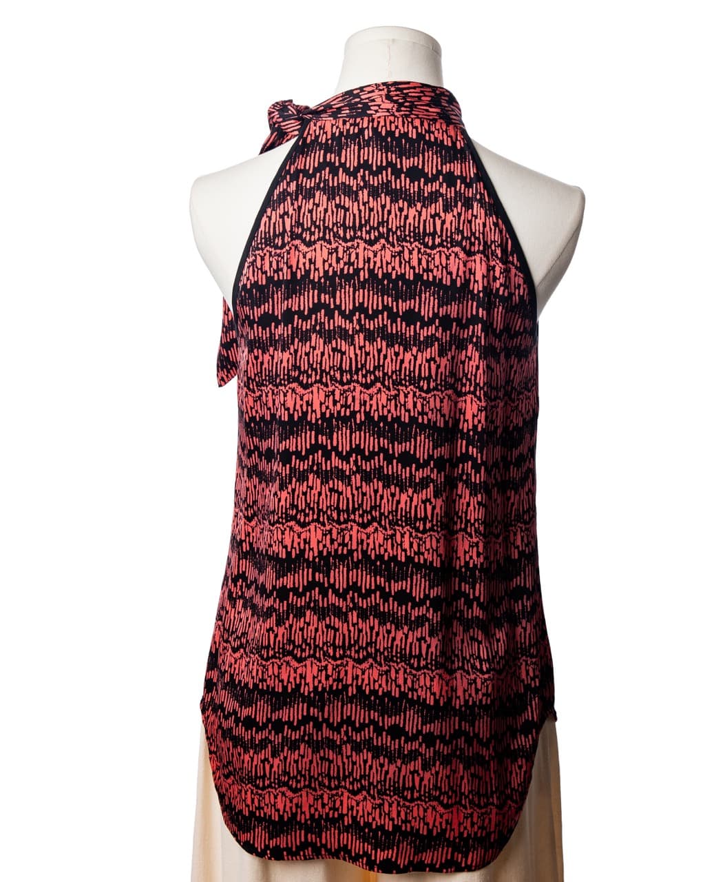 Veronica Beard Printed Silk Scarf-Neck Keyhole Top