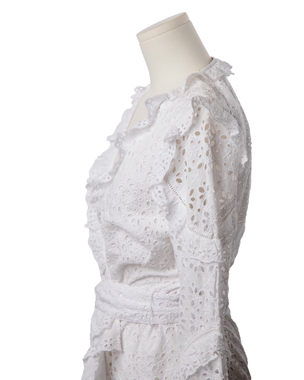 Veronica Beard Julia White Eyelet Belted Wrap Mini Dress
