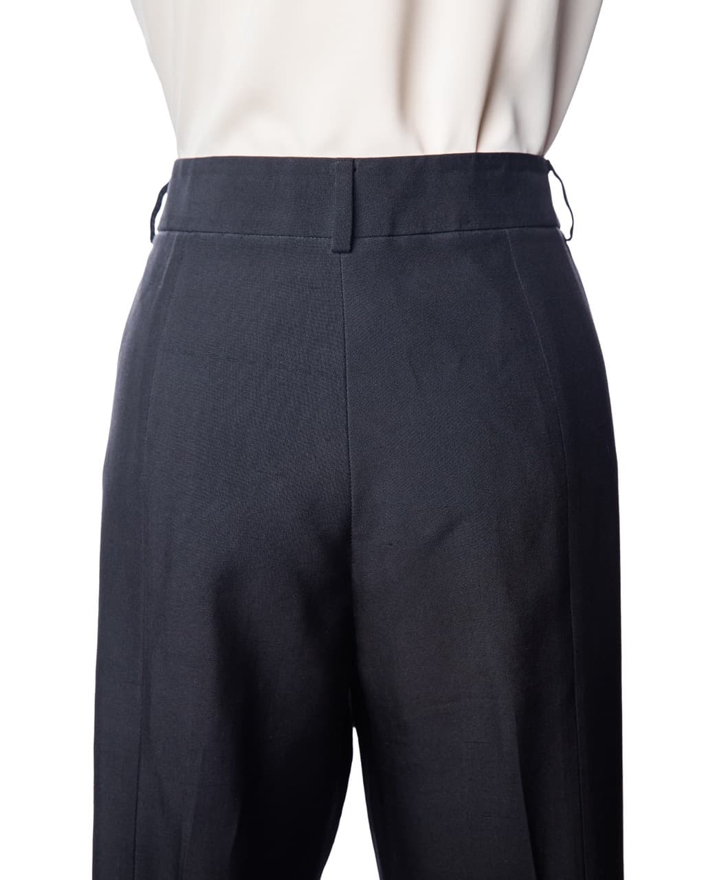 Giorgio Armani 100% Silk Navy Tailored Slacks