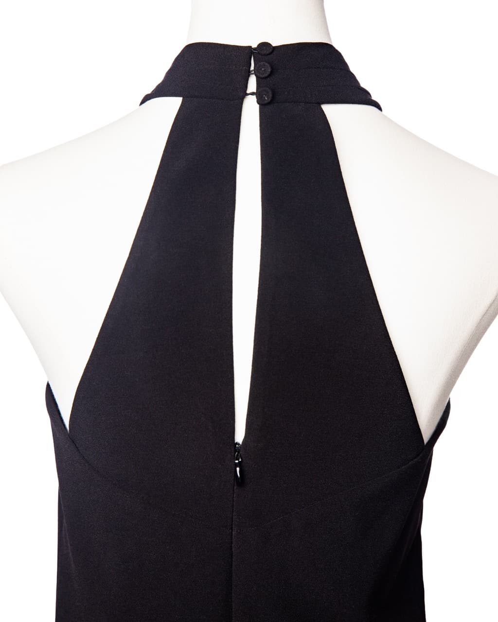 HALSTON Black Crisscross Halter Mini Dress