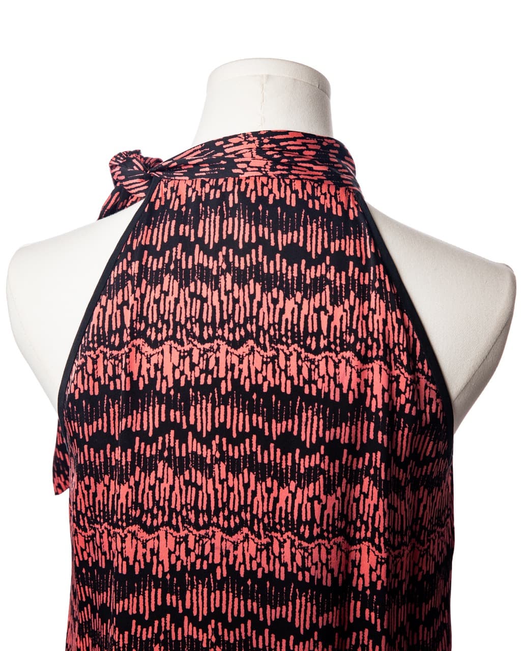 Veronica Beard Printed Silk Scarf-Neck Keyhole Top