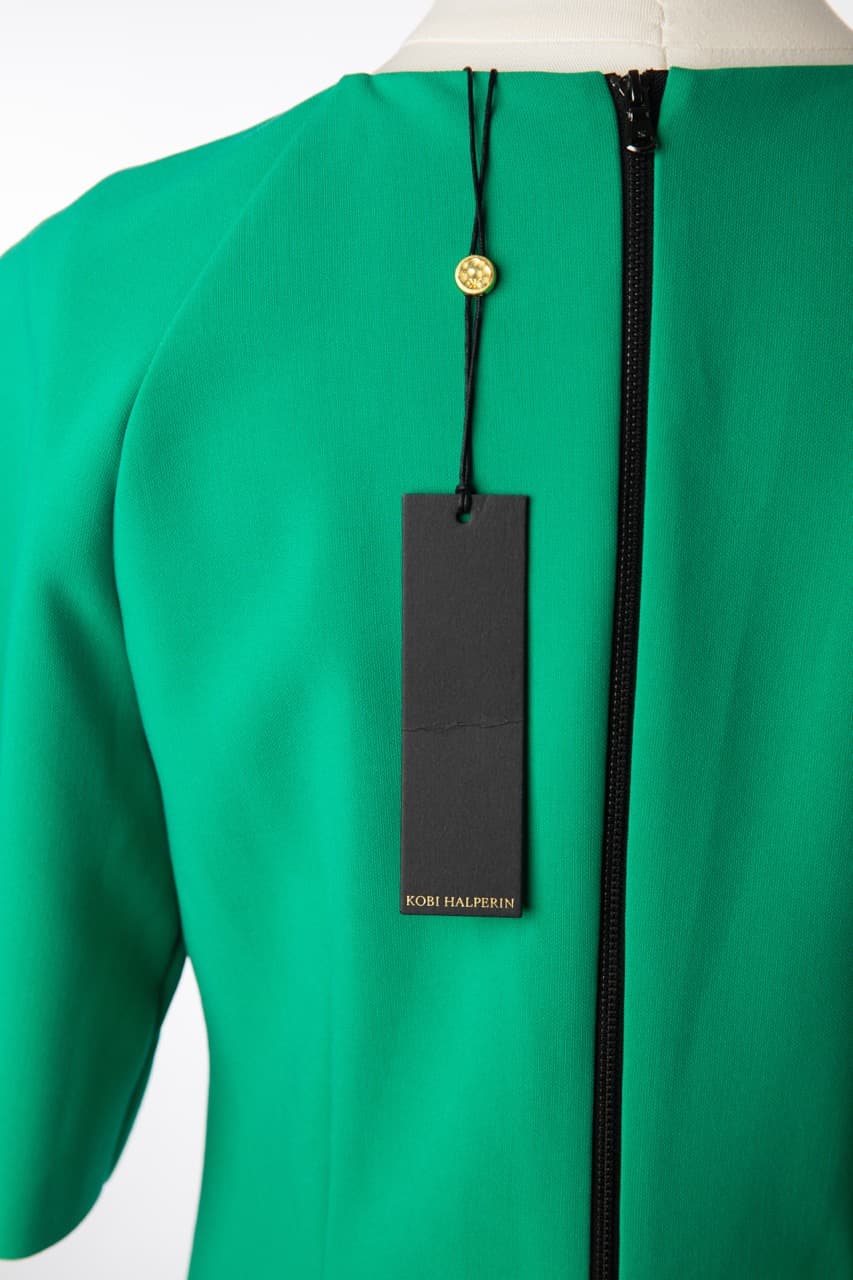 Kobi Halperin Green Pleated Shift Dress NWT