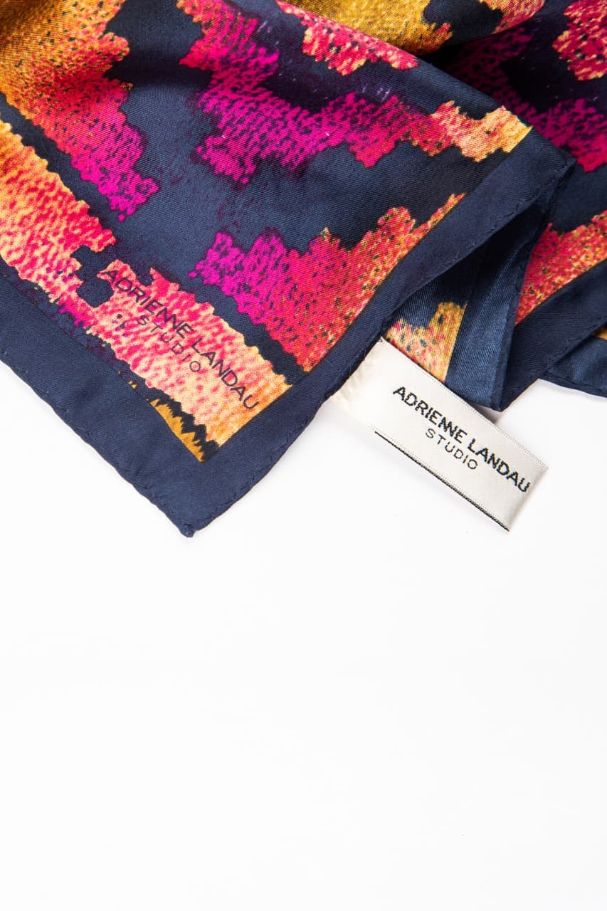 Adrienne Landau Studio Silk Abstract Animal Print Square Scarf