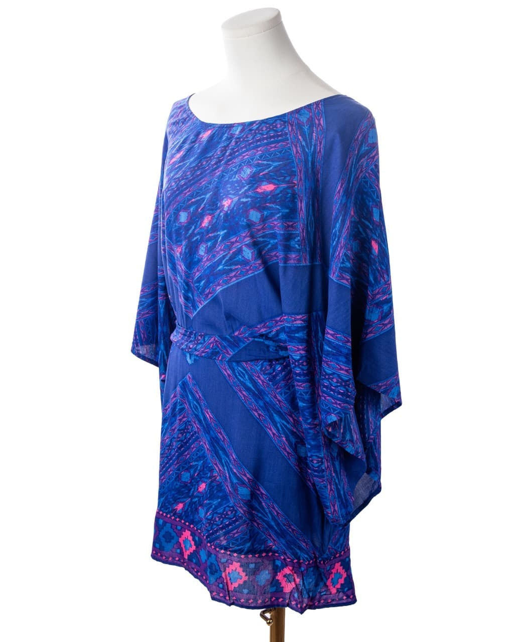 Twelfth Street by Cynthia Vincent Printed Kimono Sleeve Belted Dress