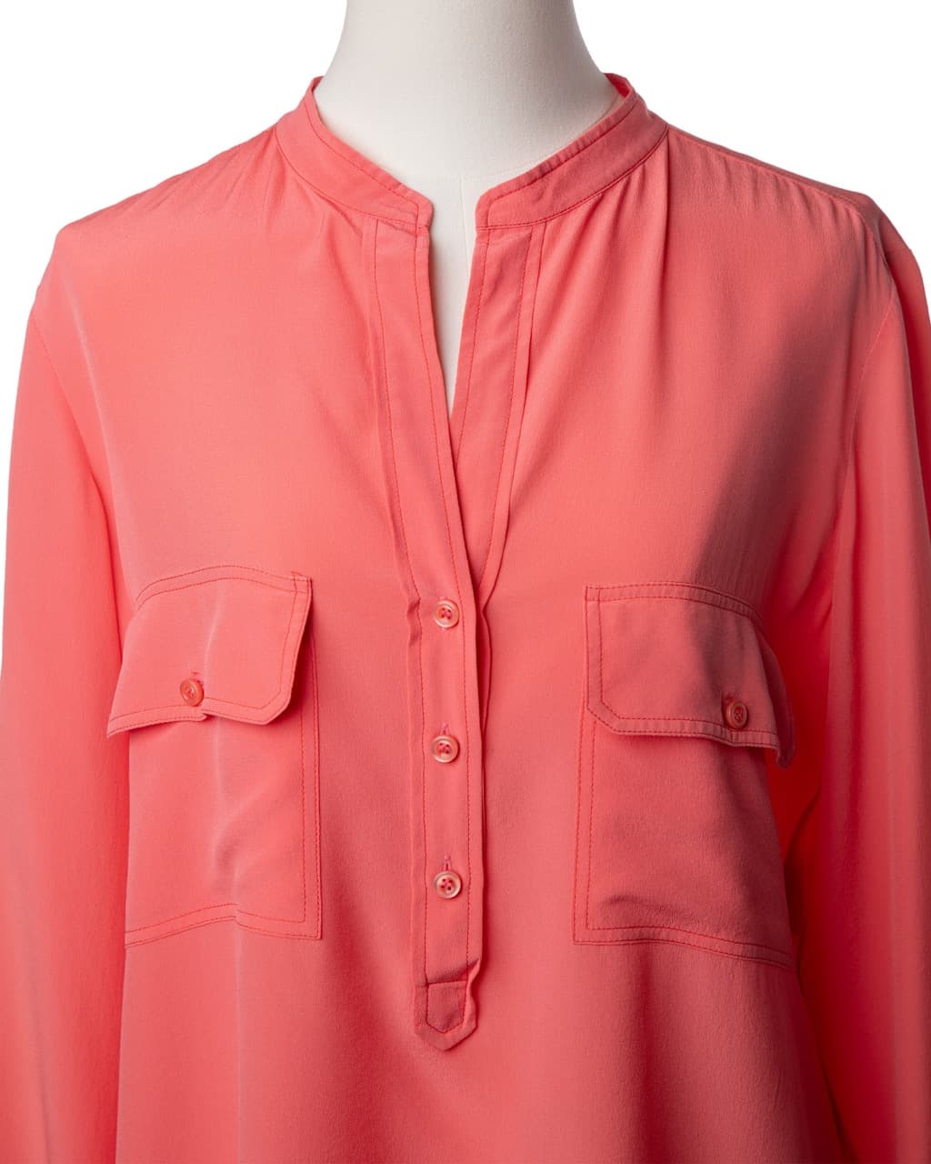 Stella McCartney Coral Silk Utility Blouse