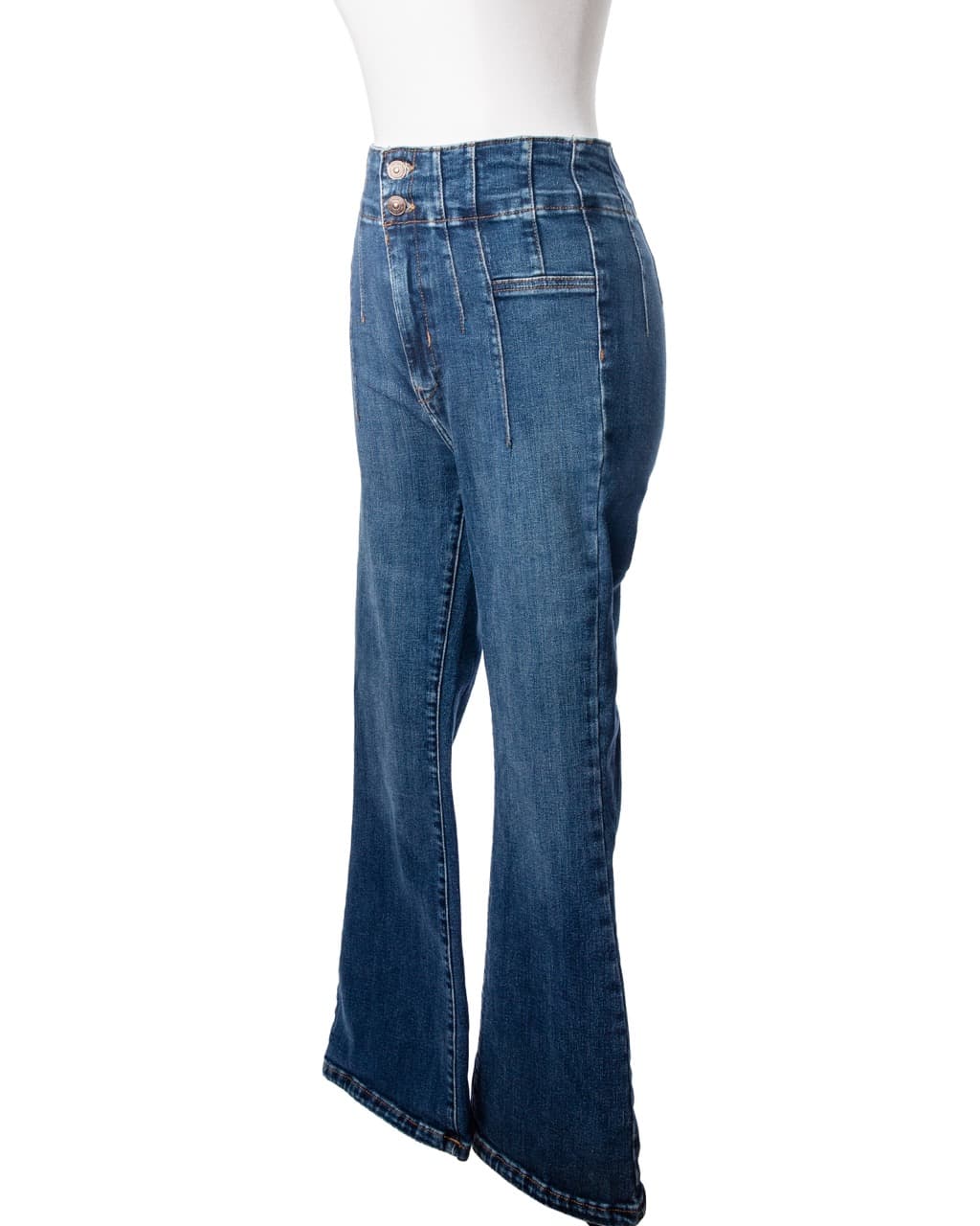 We The Free High-Rise Wide Leg Flare Jeans | Double Button