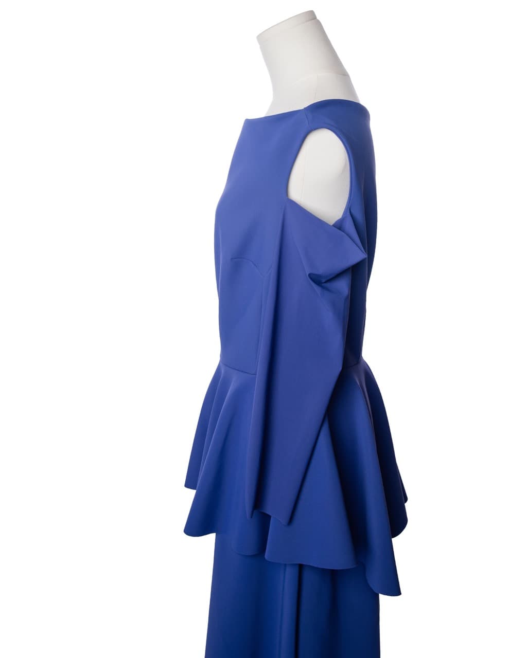 La Petite Robe di Chiara Boni Cobalt Blue Off-Shoulder Peplum Dress