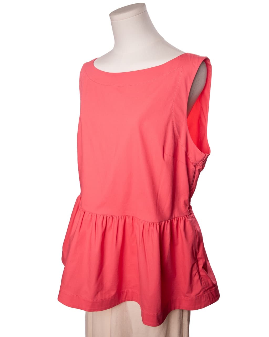 Kate Spade New York Coral Pink Button-Back Peplum Top