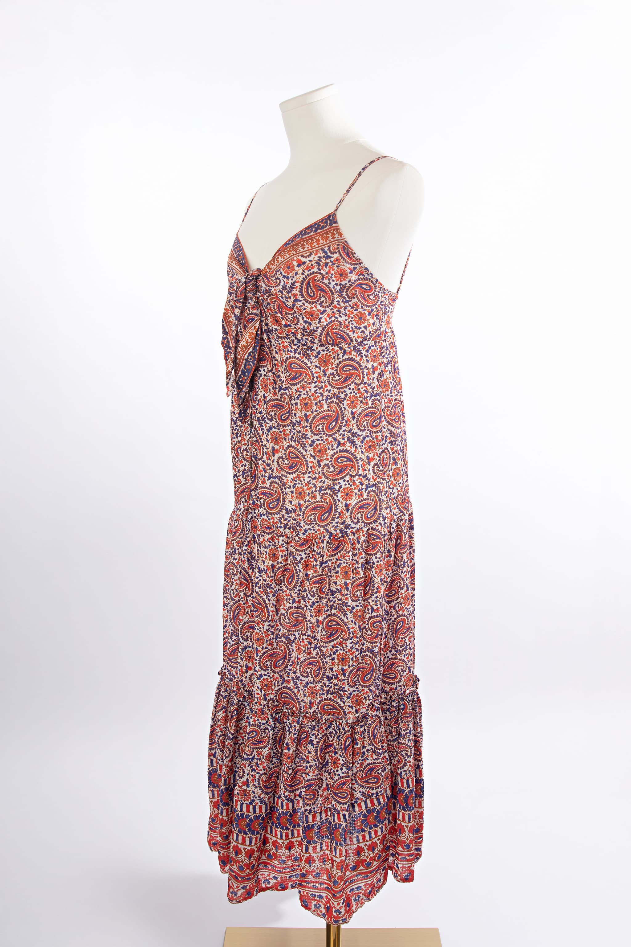 Veronica Beard Paisley Tie-Front Midi Dress