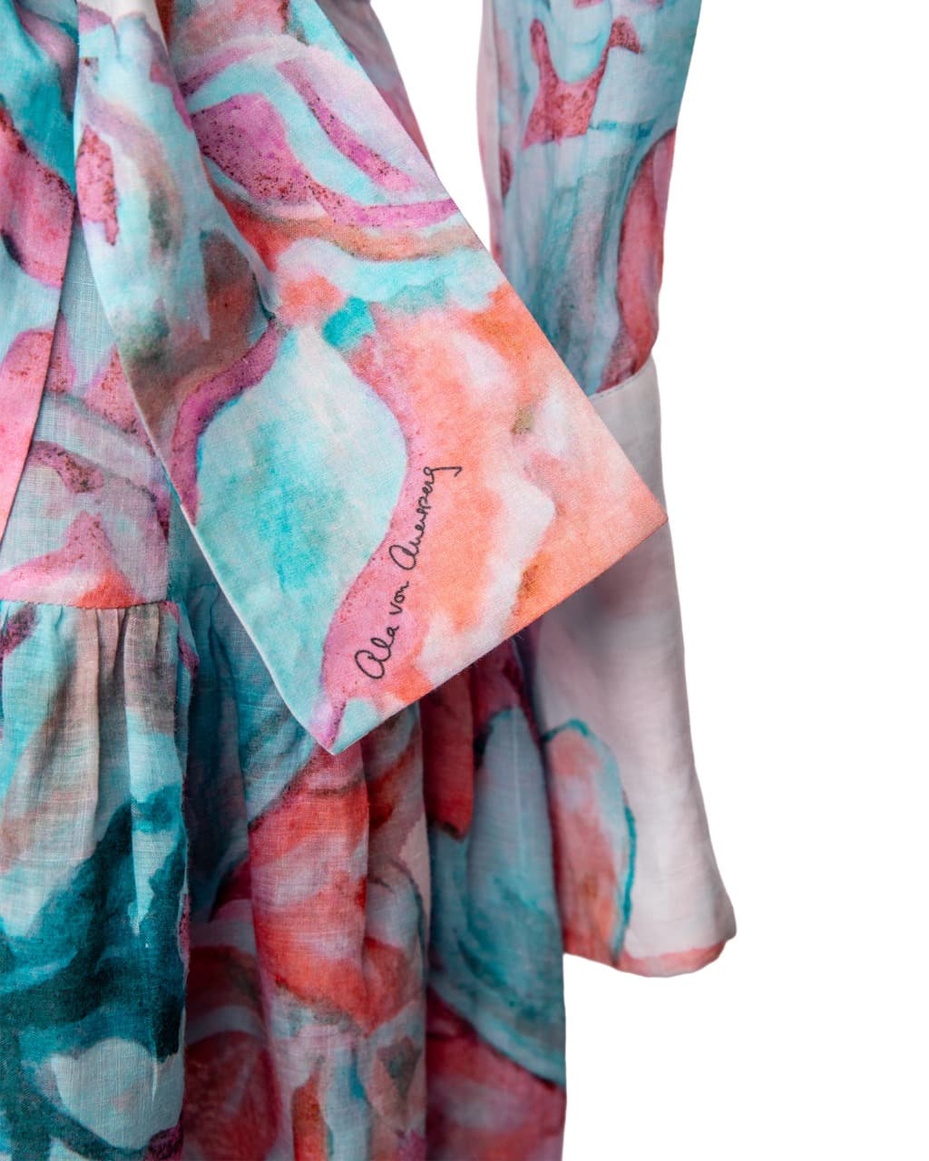 Ala von Auersperg Floral Cotton Voile Shirt Dress with Detachable Belt